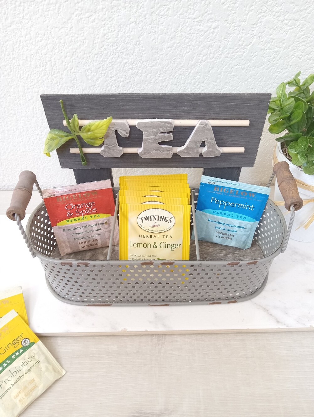 New! Tea Bags Organizer Vintage Like